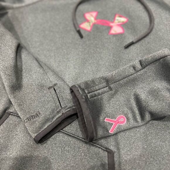 UNDER ARMOUR WOMEN'S CALIBER HOODIE Grey Pink camo size medium - Picture 11 of 14